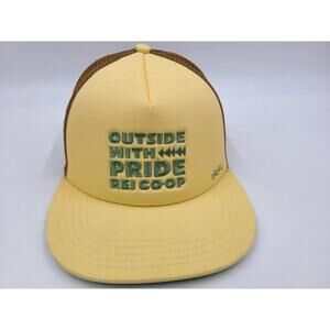 REI Co-op Outside With Pride Yellow and Brown Mesh Cap
